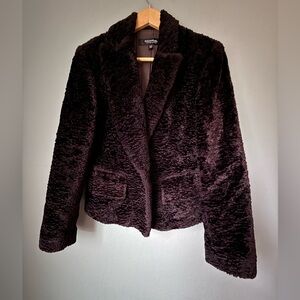 Ungaro eggplant purple teddy bear jacket short blazer/jacket  size 8/42